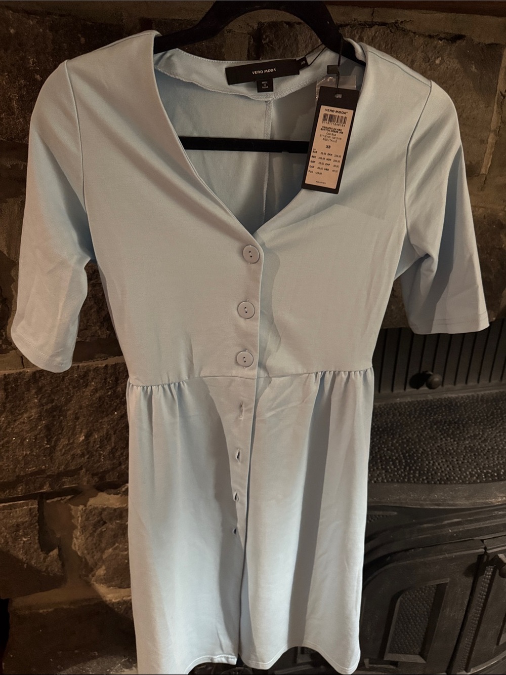 Vero Moda Light Blue Button-Front Casual Dress
